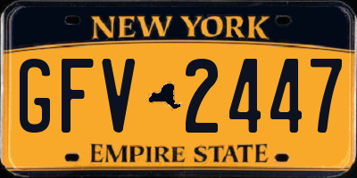 NY license plate GFV2447