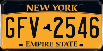 NY license plate GFV2546