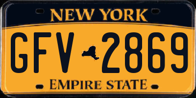 NY license plate GFV2869