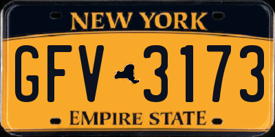 NY license plate GFV3173