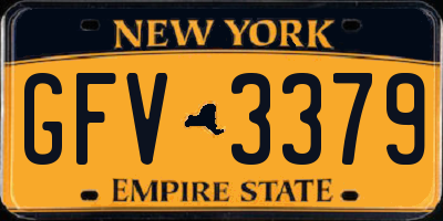 NY license plate GFV3379