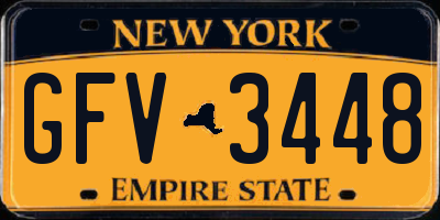 NY license plate GFV3448