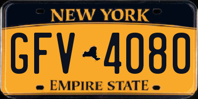 NY license plate GFV4080