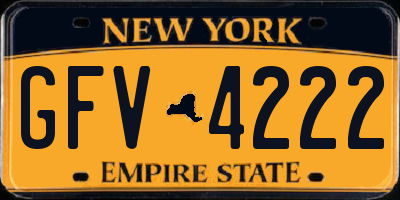 NY license plate GFV4222