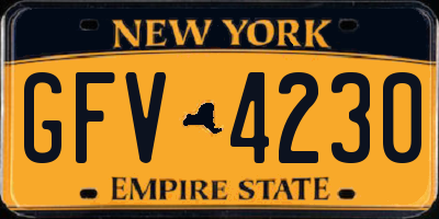 NY license plate GFV4230
