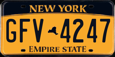 NY license plate GFV4247