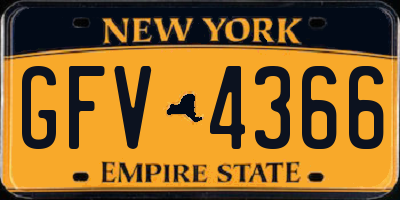 NY license plate GFV4366