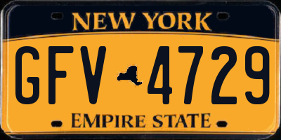 NY license plate GFV4729