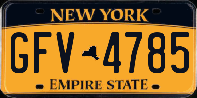 NY license plate GFV4785