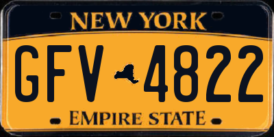 NY license plate GFV4822