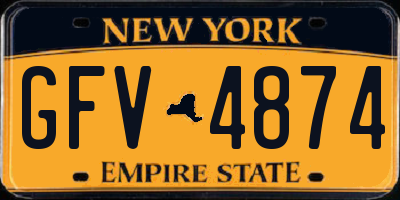 NY license plate GFV4874