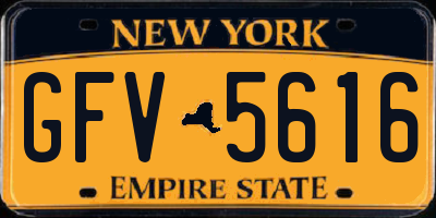 NY license plate GFV5616