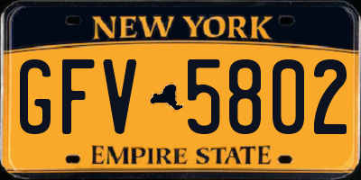 NY license plate GFV5802