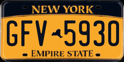 NY license plate GFV5930