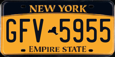 NY license plate GFV5955