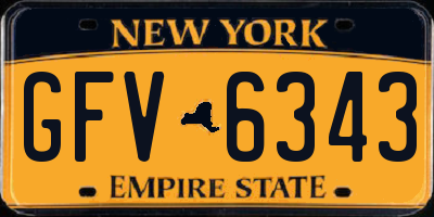 NY license plate GFV6343