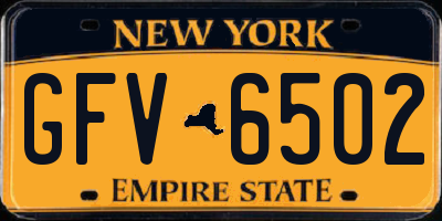 NY license plate GFV6502