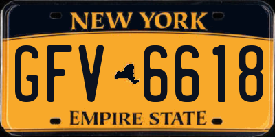 NY license plate GFV6618