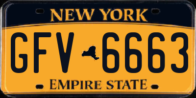 NY license plate GFV6663