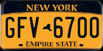 NY license plate GFV6700