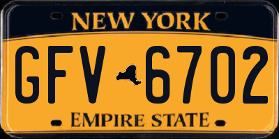 NY license plate GFV6702