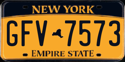 NY license plate GFV7573