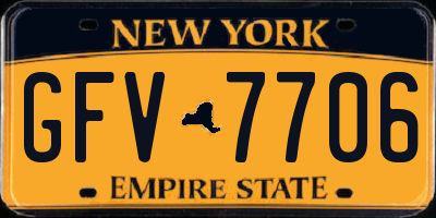 NY license plate GFV7706