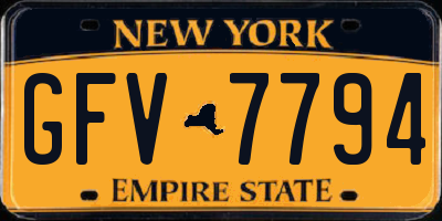 NY license plate GFV7794