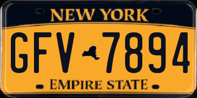 NY license plate GFV7894