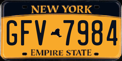 NY license plate GFV7984