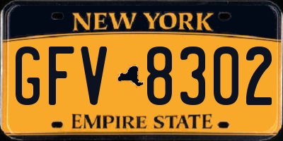 NY license plate GFV8302