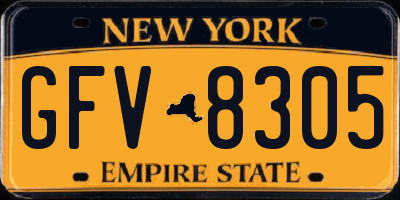 NY license plate GFV8305