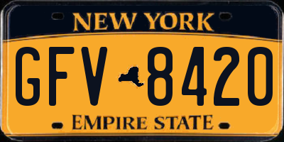 NY license plate GFV8420