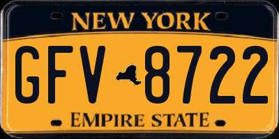 NY license plate GFV8722