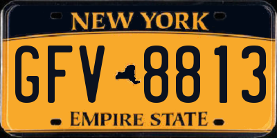 NY license plate GFV8813