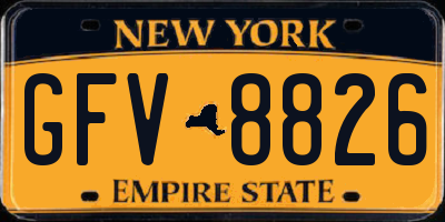 NY license plate GFV8826
