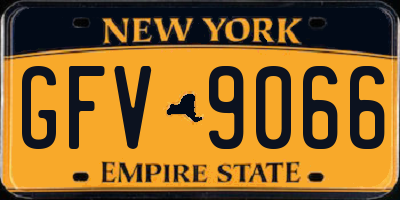 NY license plate GFV9066