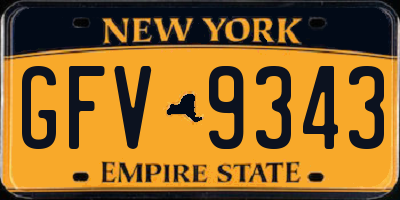 NY license plate GFV9343