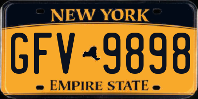NY license plate GFV9898
