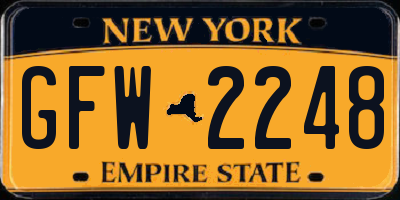 NY license plate GFW2248