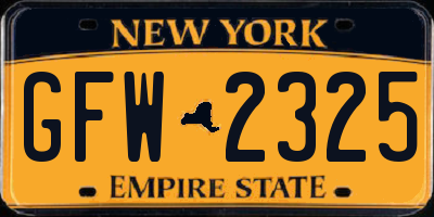 NY license plate GFW2325