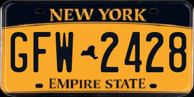 NY license plate GFW2428