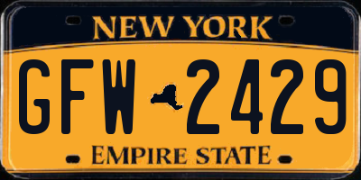 NY license plate GFW2429
