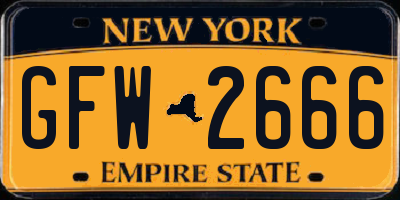NY license plate GFW2666