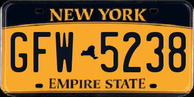 NY license plate GFW5238