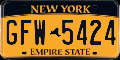 NY license plate GFW5424