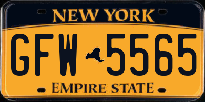 NY license plate GFW5565