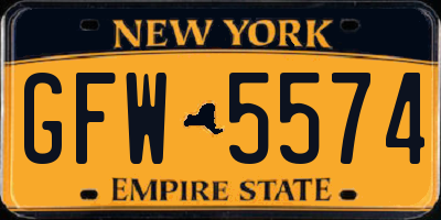 NY license plate GFW5574