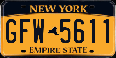 NY license plate GFW5611
