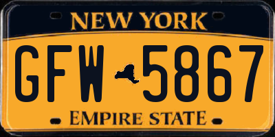 NY license plate GFW5867